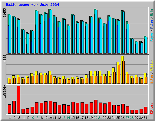 Daily usage for July 2024