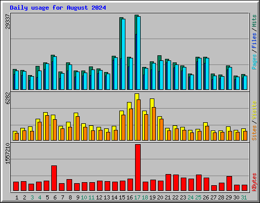 Daily usage for August 2024