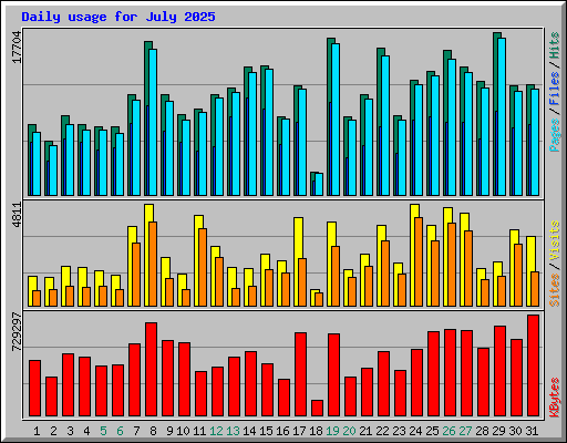 Daily usage for July 2025