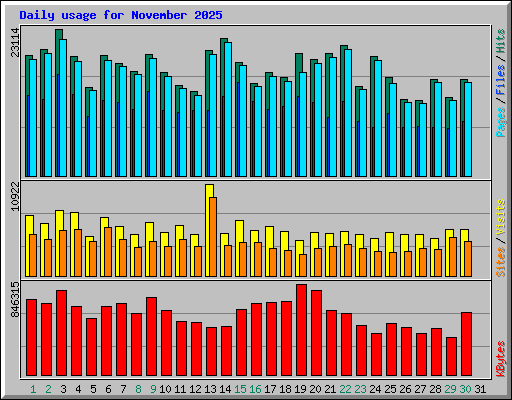 Daily usage for November 2025
