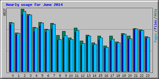 Hourly usage for June 2014