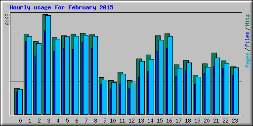 Hourly usage for February 2015