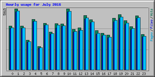 Hourly usage for July 2016