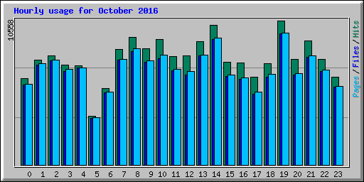 Hourly usage for October 2016