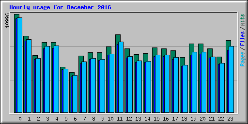 Hourly usage for December 2016