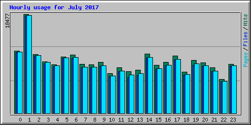 Hourly usage for July 2017