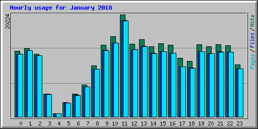 Hourly usage for January 2018