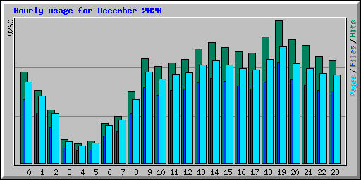 Hourly usage for December 2020