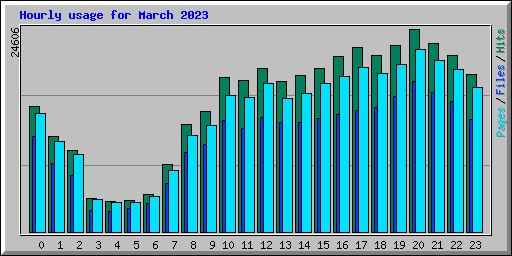Hourly usage for March 2023