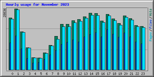Hourly usage for November 2023
