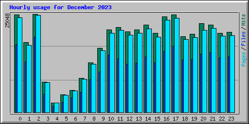 Hourly usage for December 2023