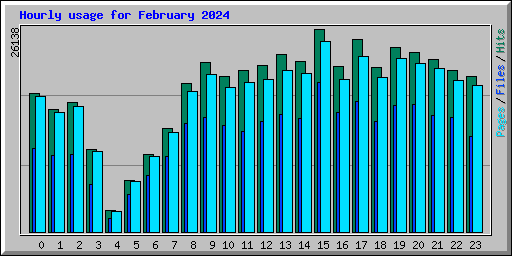 Hourly usage for February 2024